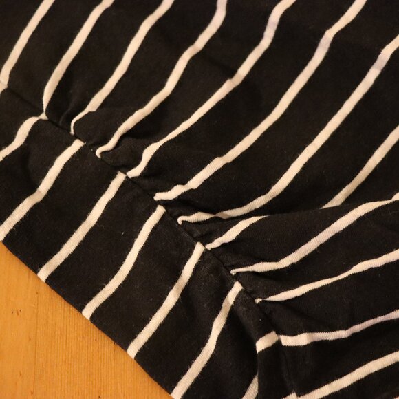 Bumpstart by Motherhood Maternity Black and white horizontal striped basic t, M - Picture 4 of 6